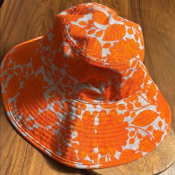 Boden Accessories - Boden Orange Floral Beach Hat